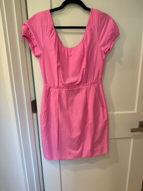 J. Crew Pink Scoop-Neck Short Sleeve Mini Dress